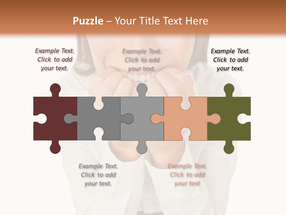 A Woman With Her Hands On Her Face PowerPoint Template