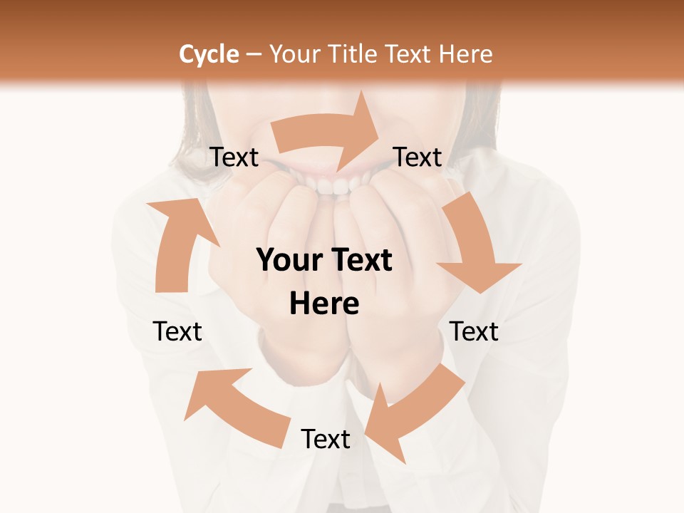 A Woman With Her Hands On Her Face PowerPoint Template