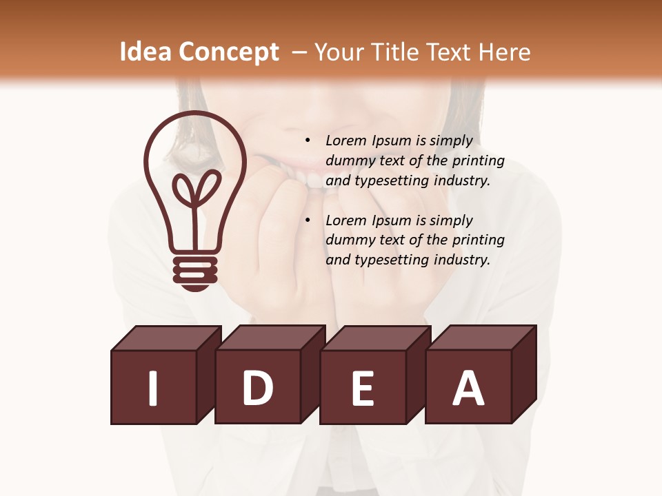 A Woman With Her Hands On Her Face PowerPoint Template