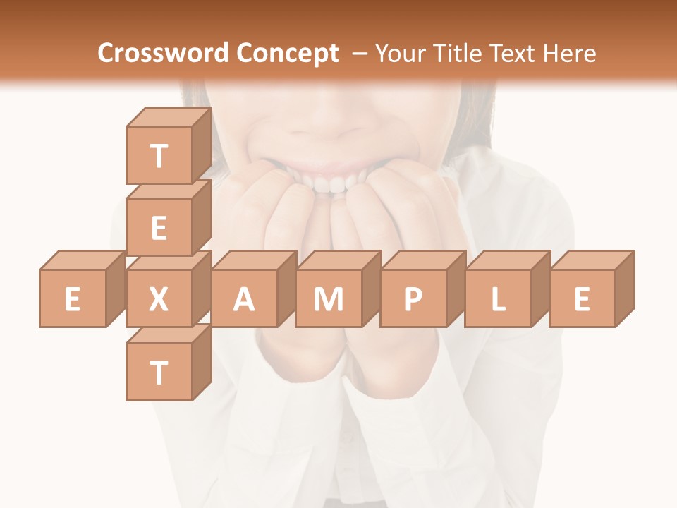 A Woman With Her Hands On Her Face PowerPoint Template