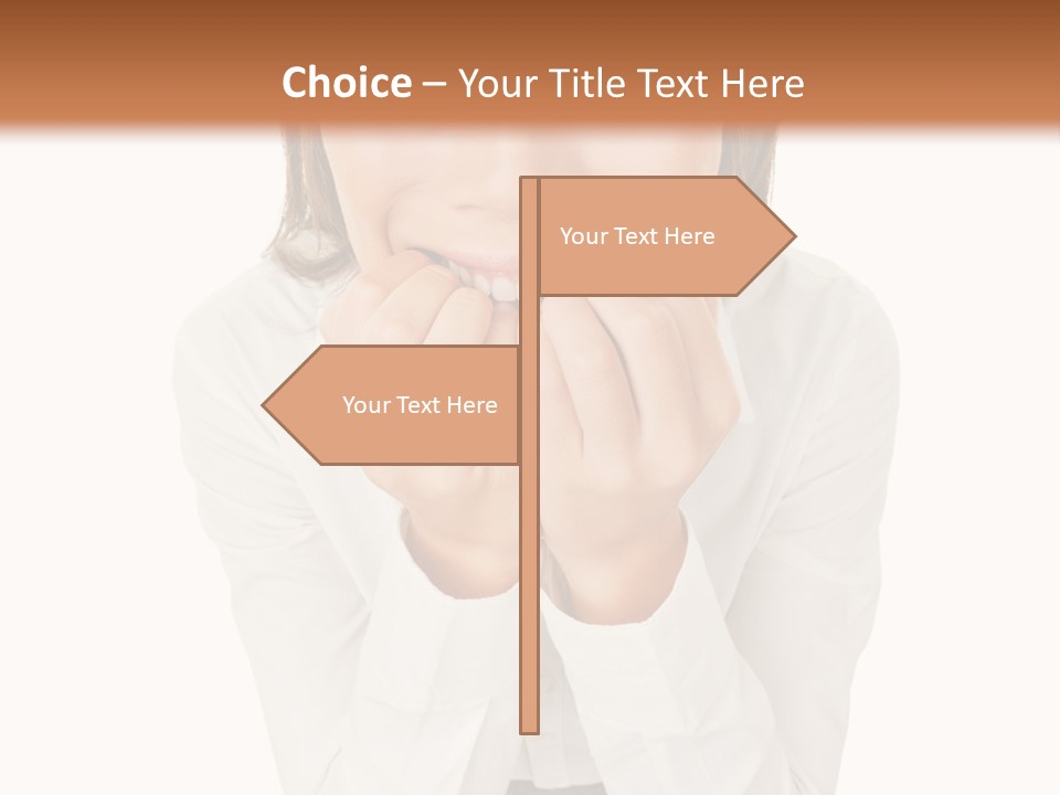 A Woman With Her Hands On Her Face PowerPoint Template