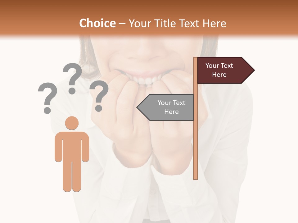 A Woman With Her Hands On Her Face PowerPoint Template