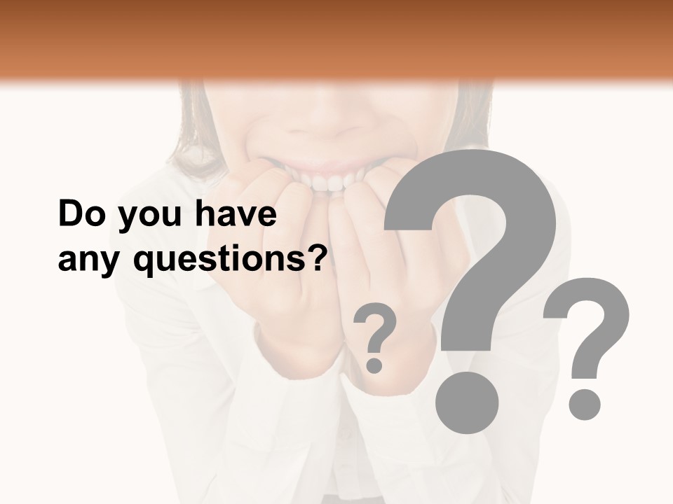 A Woman With Her Hands On Her Face PowerPoint Template