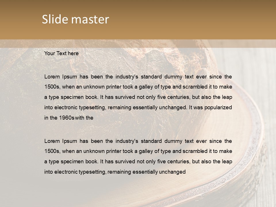 A Loaf Of Bread Sitting On Top Of A Wooden Plate PowerPoint Template