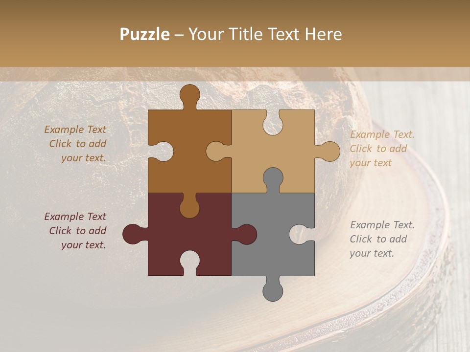 A Loaf Of Bread Sitting On Top Of A Wooden Plate PowerPoint Template