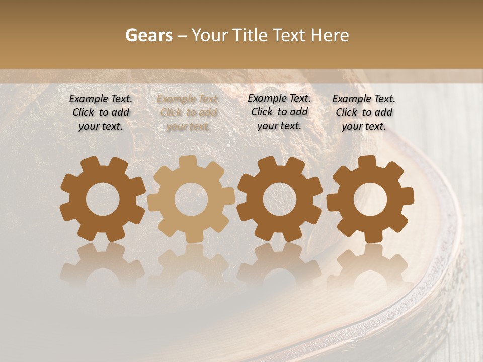 A Loaf Of Bread Sitting On Top Of A Wooden Plate PowerPoint Template