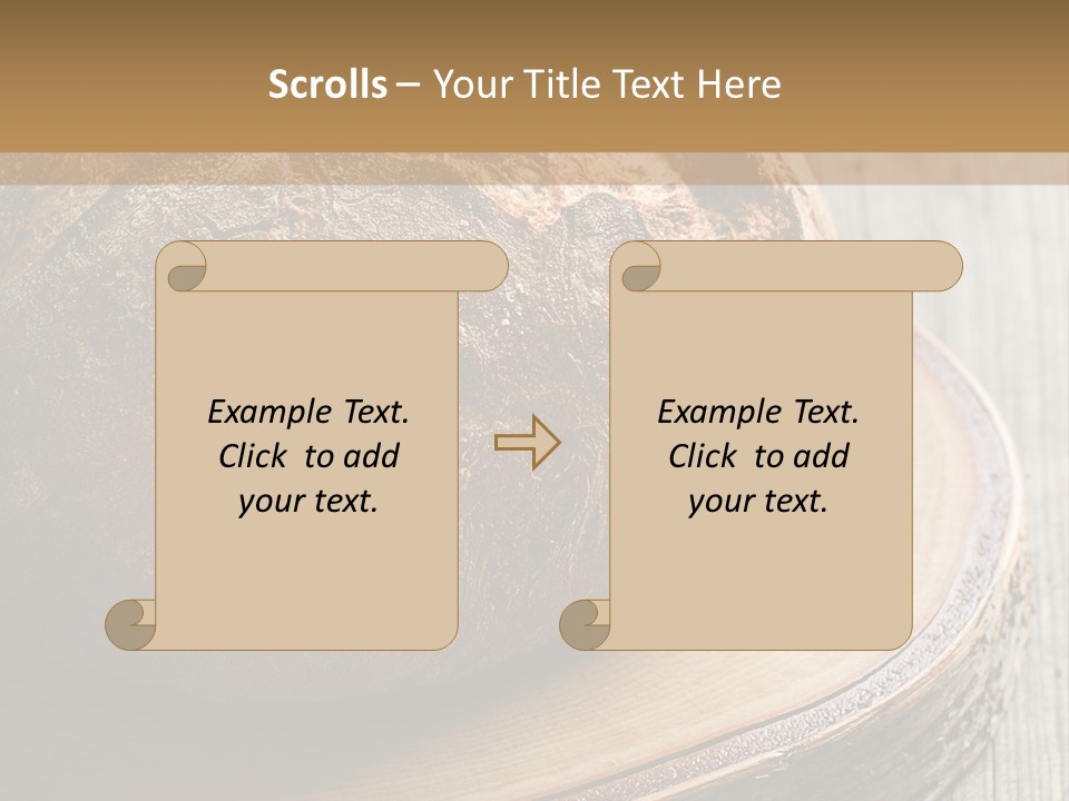 A Loaf Of Bread Sitting On Top Of A Wooden Plate PowerPoint Template