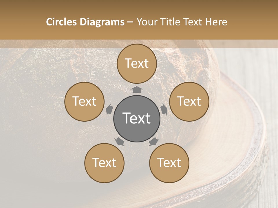 A Loaf Of Bread Sitting On Top Of A Wooden Plate PowerPoint Template