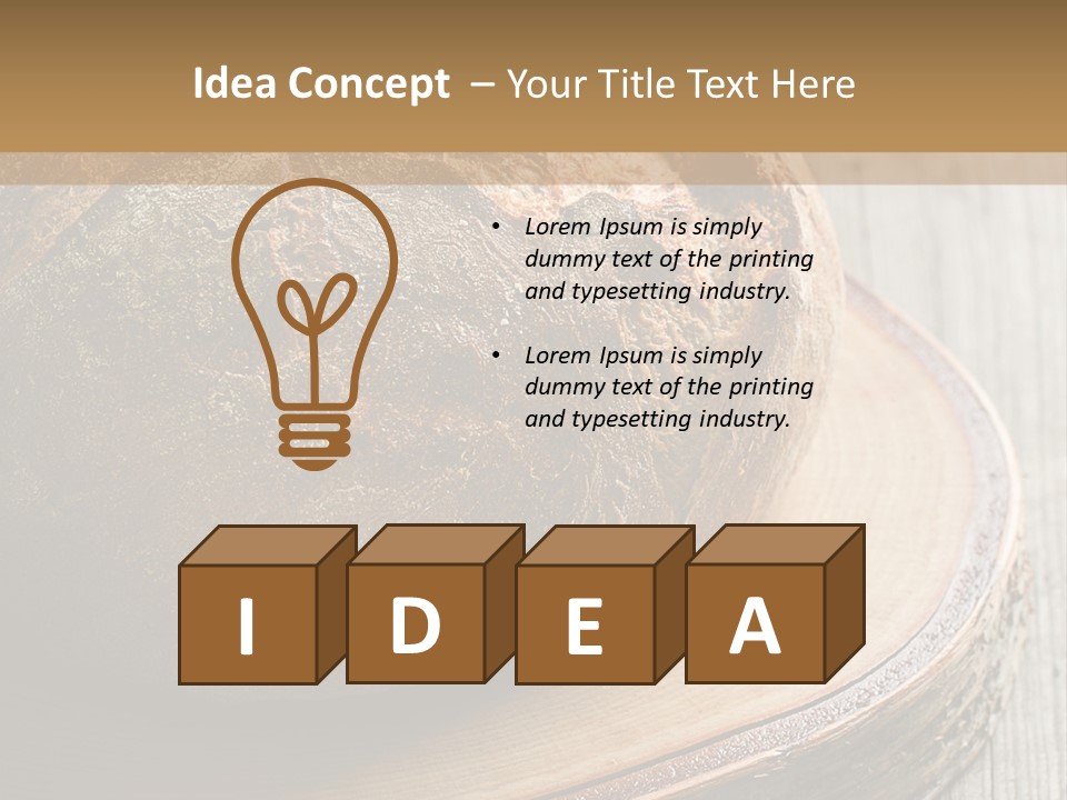 A Loaf Of Bread Sitting On Top Of A Wooden Plate PowerPoint Template