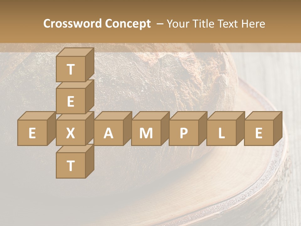 A Loaf Of Bread Sitting On Top Of A Wooden Plate PowerPoint Template