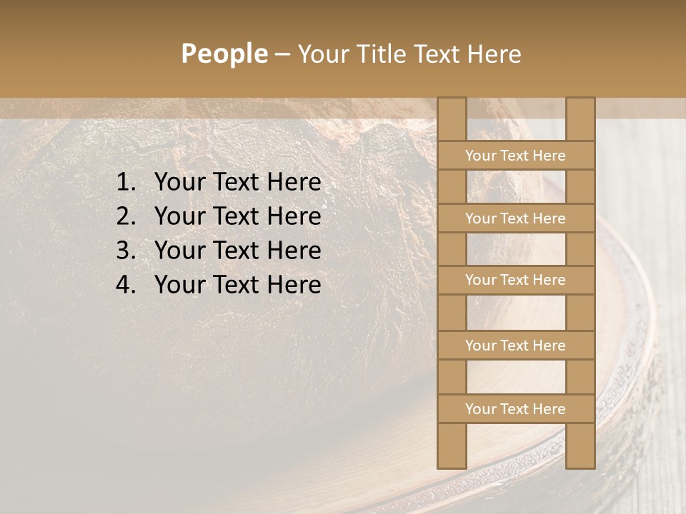 A Loaf Of Bread Sitting On Top Of A Wooden Plate PowerPoint Template