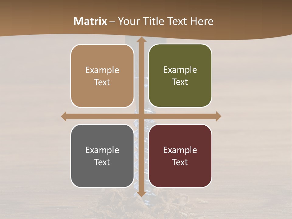 A Screw With A Hole In It On A Wooden Table PowerPoint Template