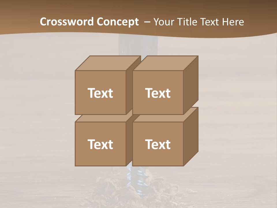 A Screw With A Hole In It On A Wooden Table PowerPoint Template