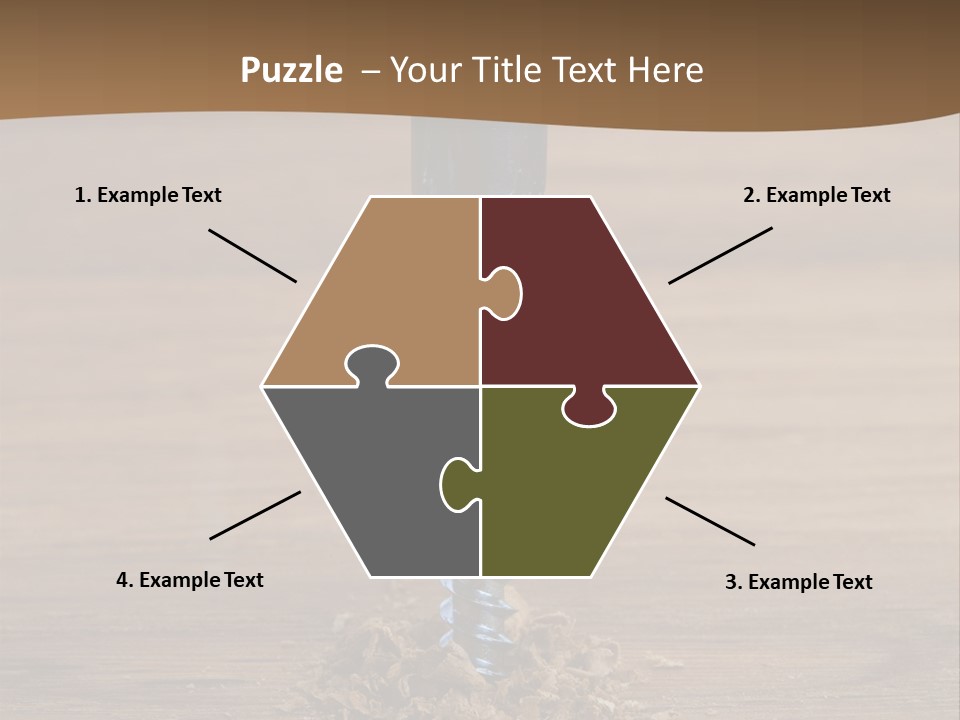 A Screw With A Hole In It On A Wooden Table PowerPoint Template