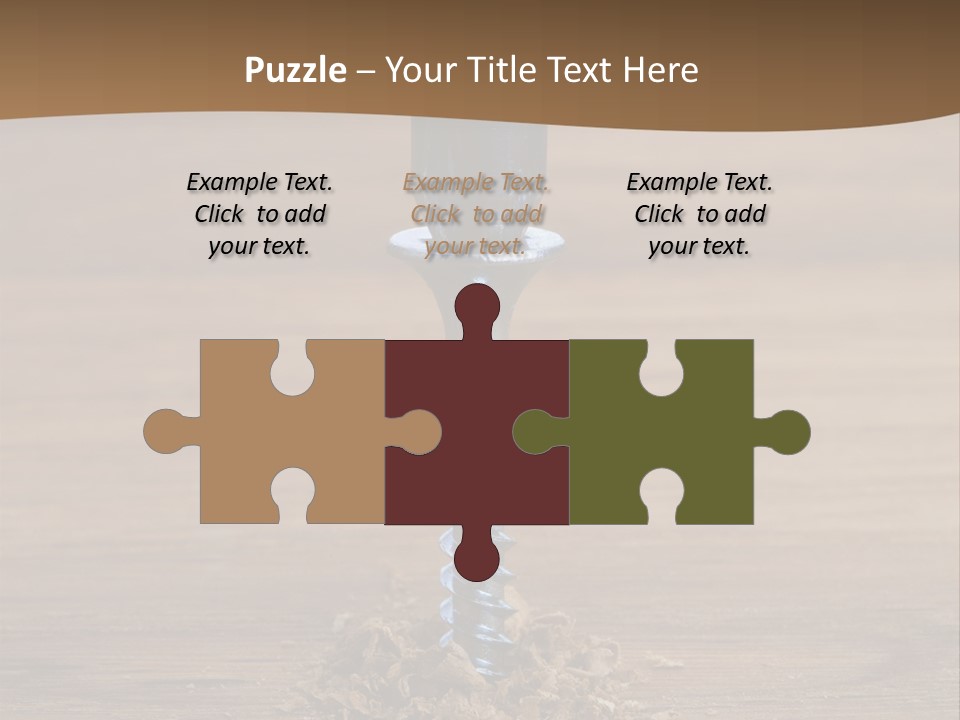 A Screw With A Hole In It On A Wooden Table PowerPoint Template