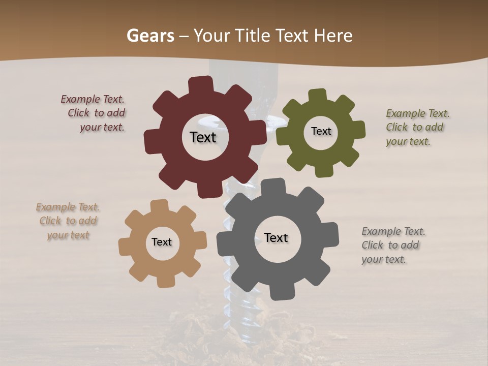 A Screw With A Hole In It On A Wooden Table PowerPoint Template