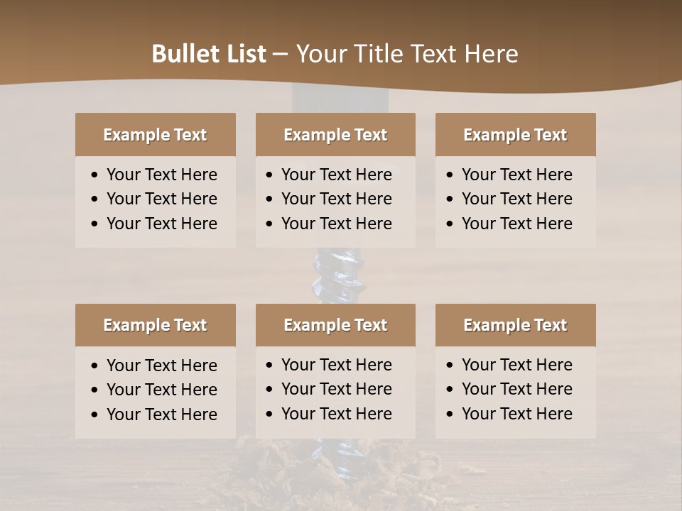 A Screw With A Hole In It On A Wooden Table PowerPoint Template