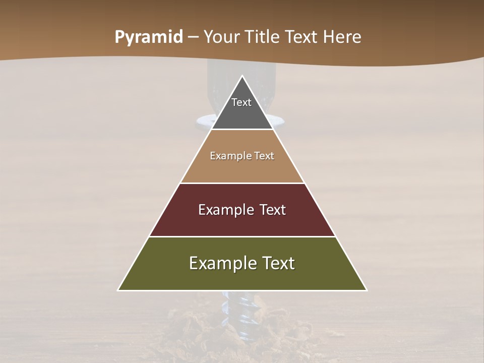 A Screw With A Hole In It On A Wooden Table PowerPoint Template