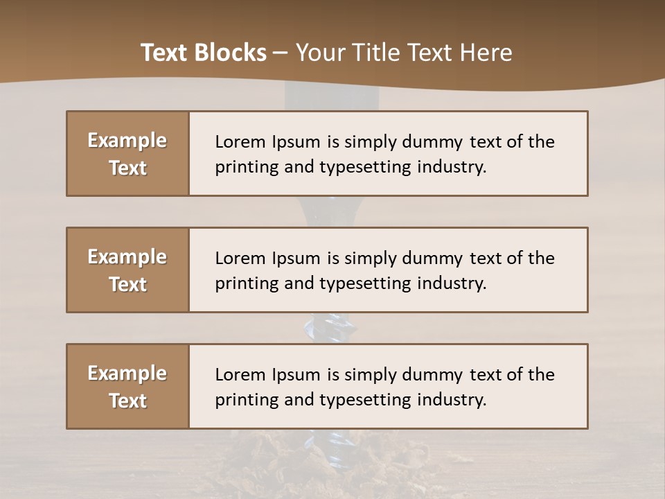 A Screw With A Hole In It On A Wooden Table PowerPoint Template