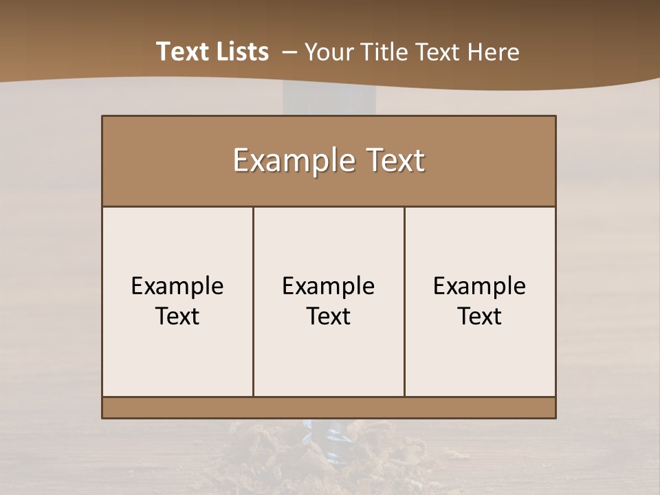 A Screw With A Hole In It On A Wooden Table PowerPoint Template