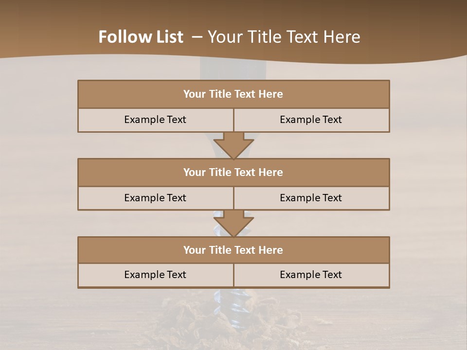 A Screw With A Hole In It On A Wooden Table PowerPoint Template