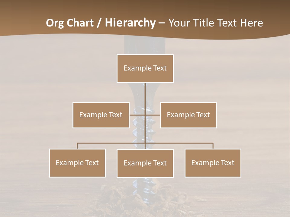 A Screw With A Hole In It On A Wooden Table PowerPoint Template