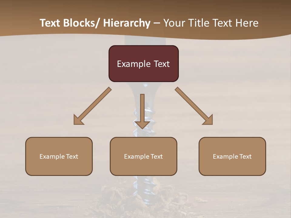 A Screw With A Hole In It On A Wooden Table PowerPoint Template