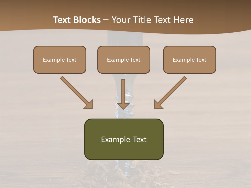 A Screw With A Hole In It On A Wooden Table PowerPoint Template