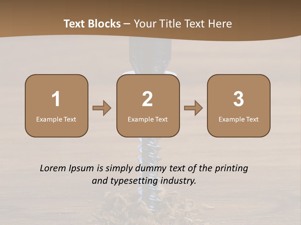 A Screw With A Hole In It On A Wooden Table PowerPoint Template