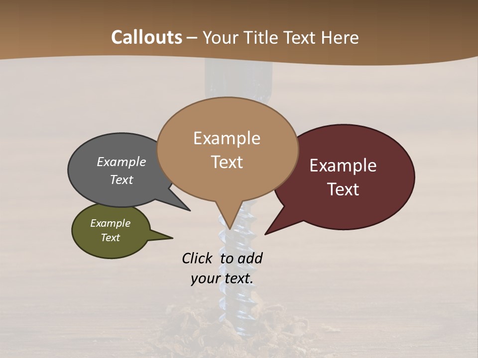 A Screw With A Hole In It On A Wooden Table PowerPoint Template