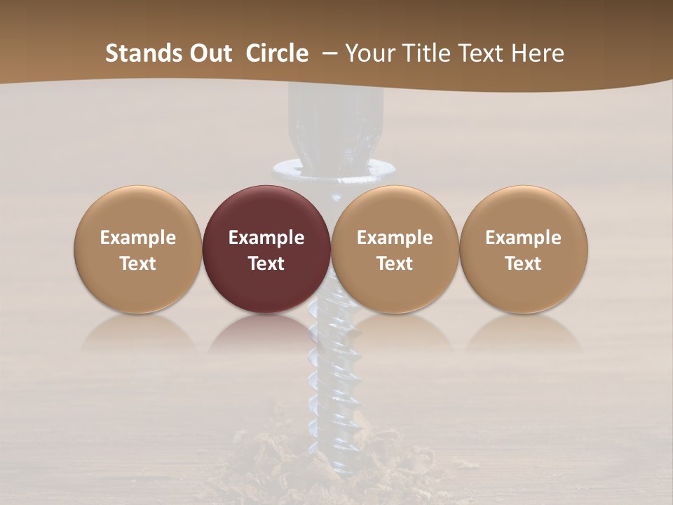 A Screw With A Hole In It On A Wooden Table PowerPoint Template