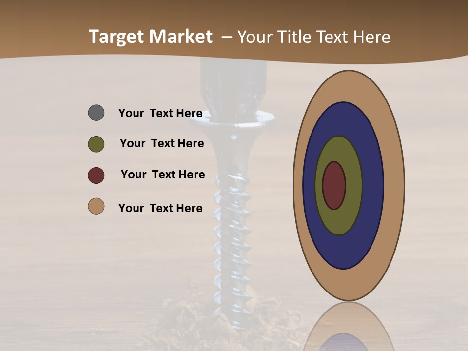 A Screw With A Hole In It On A Wooden Table PowerPoint Template