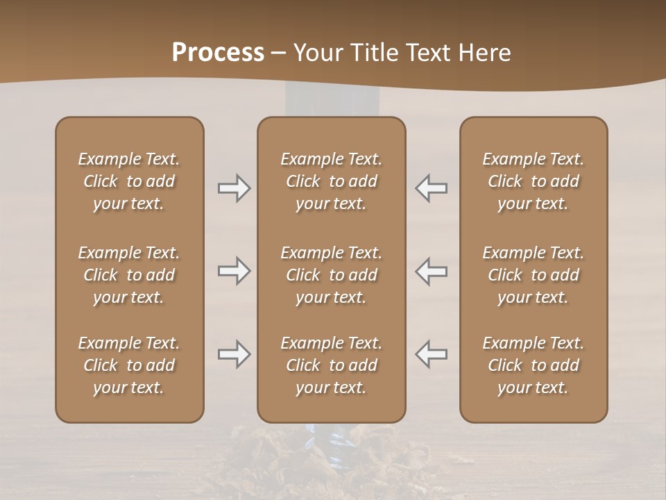 A Screw With A Hole In It On A Wooden Table PowerPoint Template