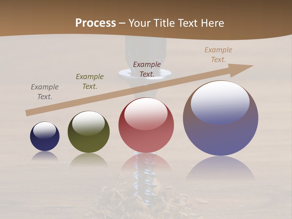 A Screw With A Hole In It On A Wooden Table PowerPoint Template