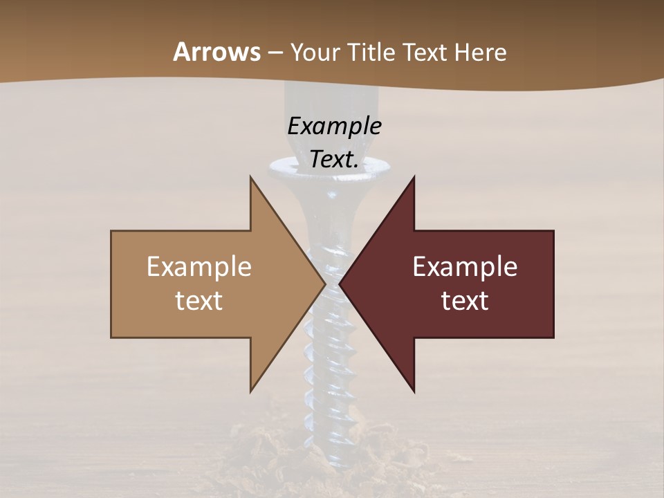 A Screw With A Hole In It On A Wooden Table PowerPoint Template