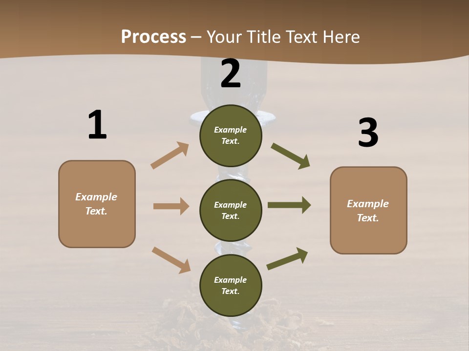 A Screw With A Hole In It On A Wooden Table PowerPoint Template