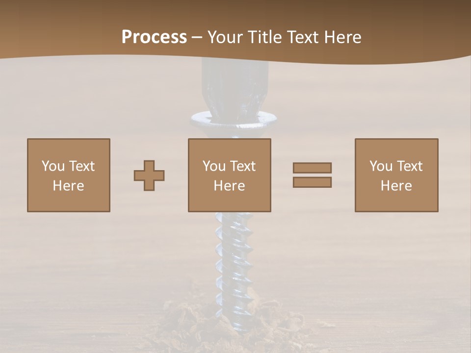 A Screw With A Hole In It On A Wooden Table PowerPoint Template