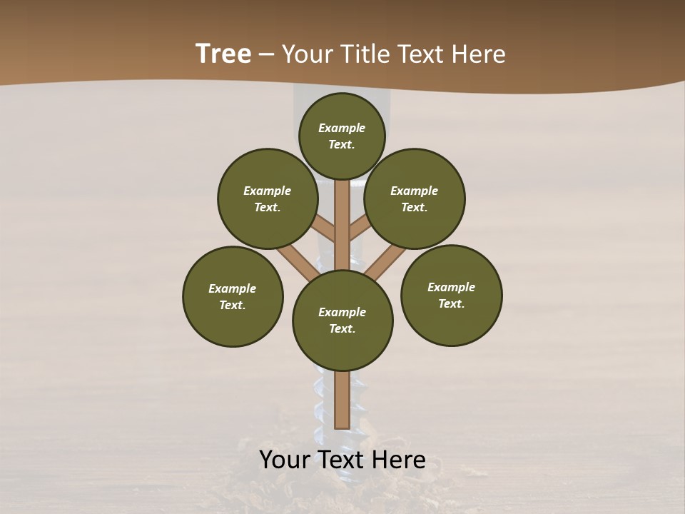 A Screw With A Hole In It On A Wooden Table PowerPoint Template