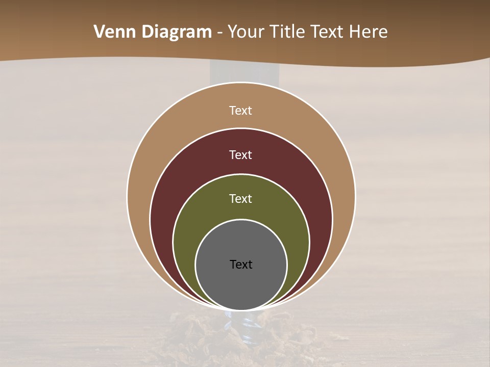 A Screw With A Hole In It On A Wooden Table PowerPoint Template