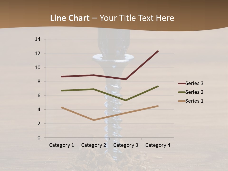 A Screw With A Hole In It On A Wooden Table PowerPoint Template