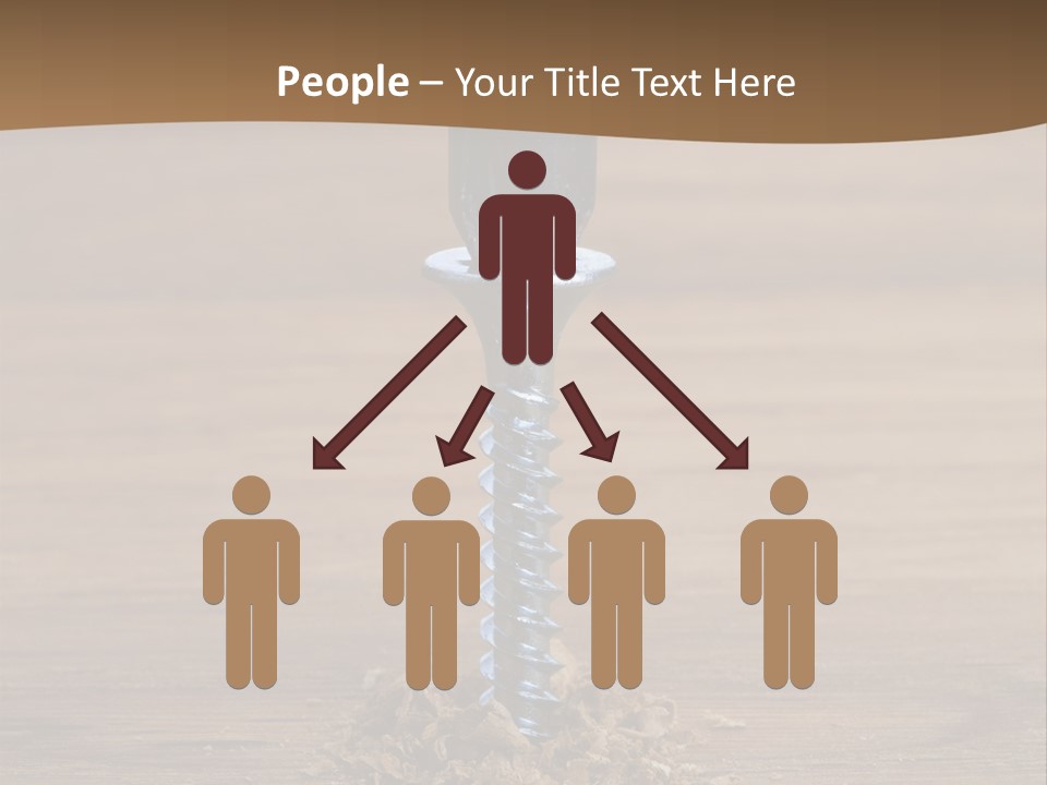 A Screw With A Hole In It On A Wooden Table PowerPoint Template
