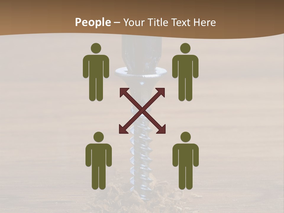 A Screw With A Hole In It On A Wooden Table PowerPoint Template