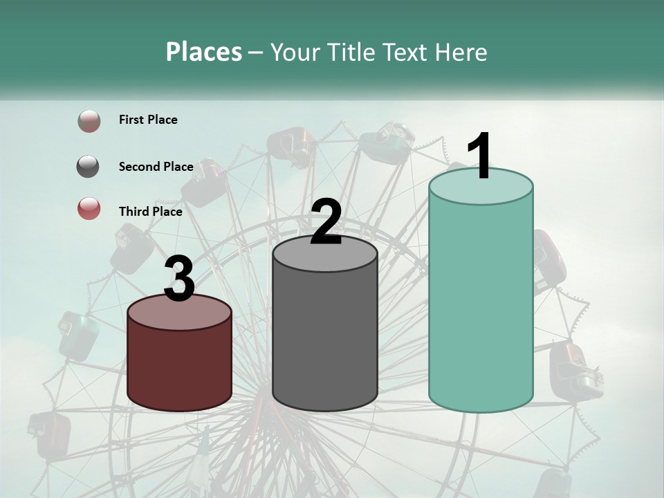 A Ferris Wheel On A Cloudy Day With A Sky Background PowerPoint Template