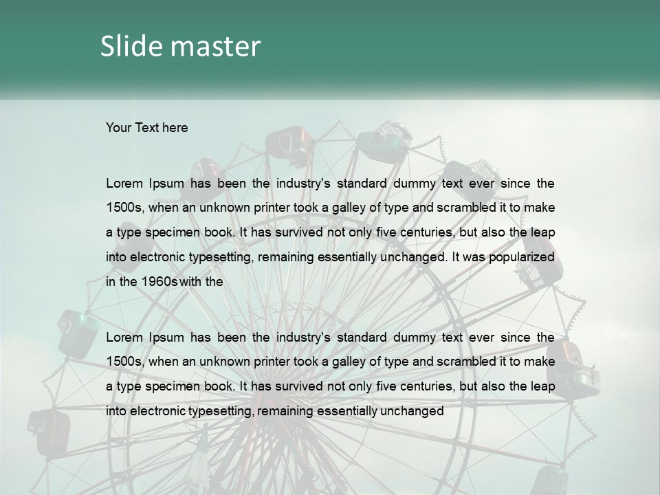 A Ferris Wheel On A Cloudy Day With A Sky Background PowerPoint Template