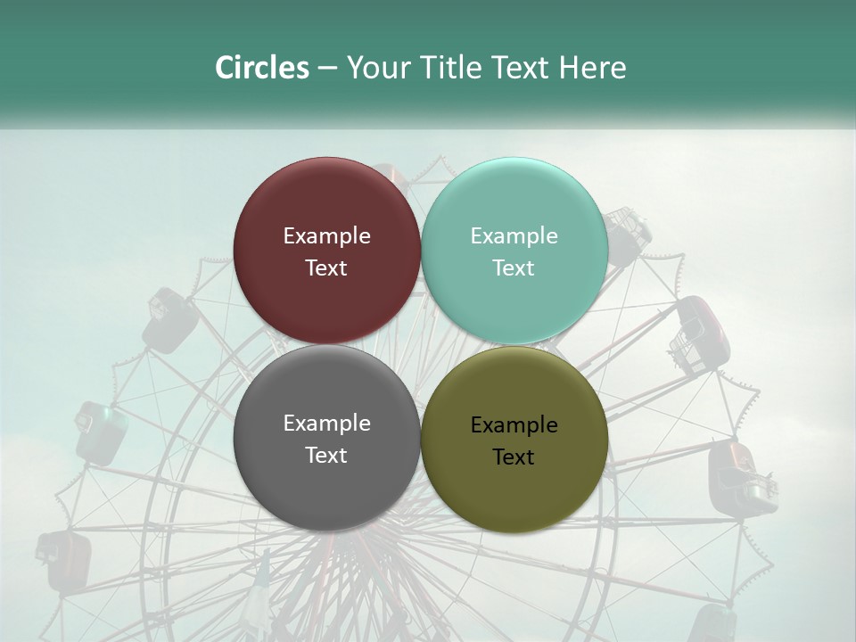 A Ferris Wheel On A Cloudy Day With A Sky Background PowerPoint Template