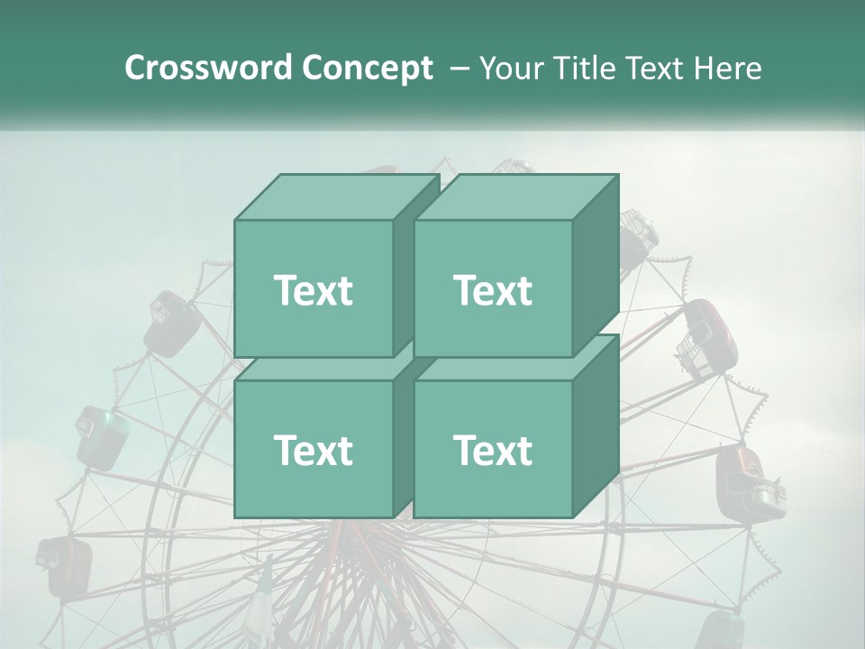 A Ferris Wheel On A Cloudy Day With A Sky Background PowerPoint Template