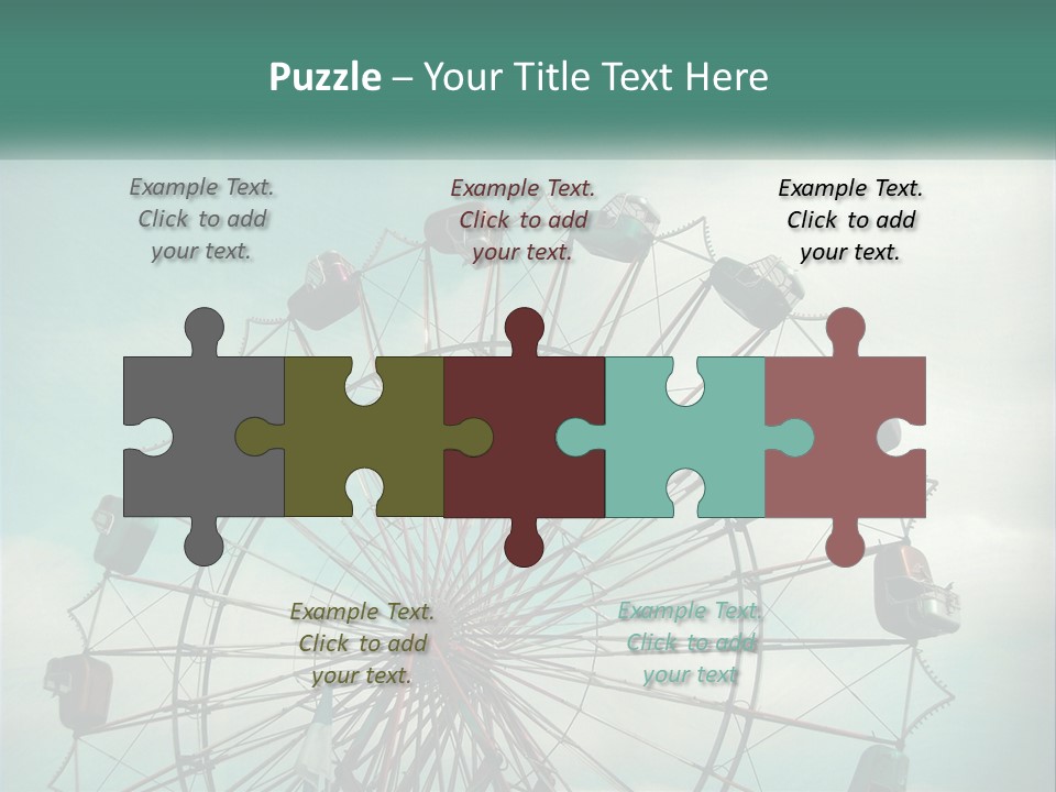 A Ferris Wheel On A Cloudy Day With A Sky Background PowerPoint Template