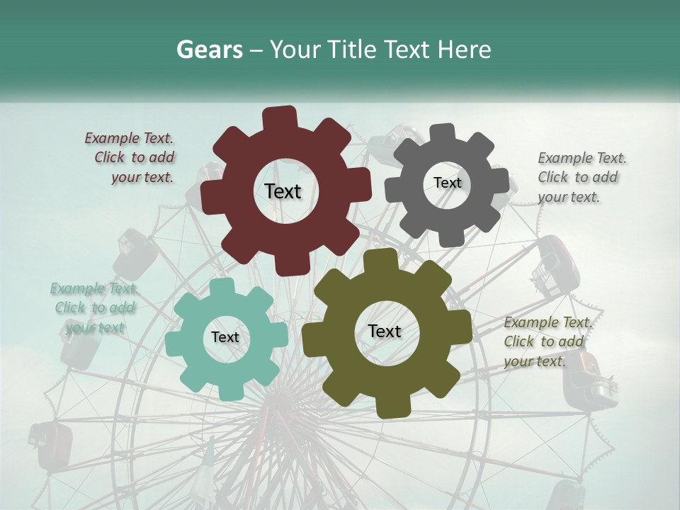 A Ferris Wheel On A Cloudy Day With A Sky Background PowerPoint Template