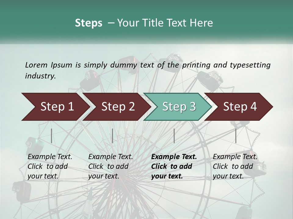 A Ferris Wheel On A Cloudy Day With A Sky Background PowerPoint Template