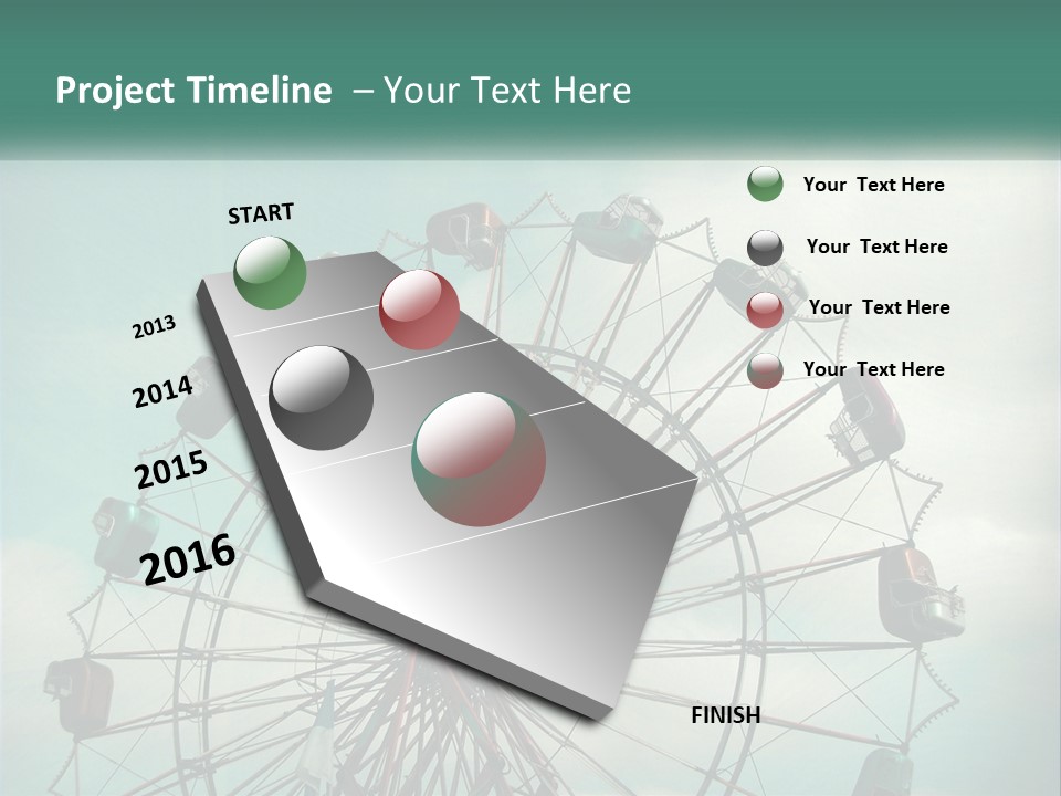 A Ferris Wheel On A Cloudy Day With A Sky Background PowerPoint Template